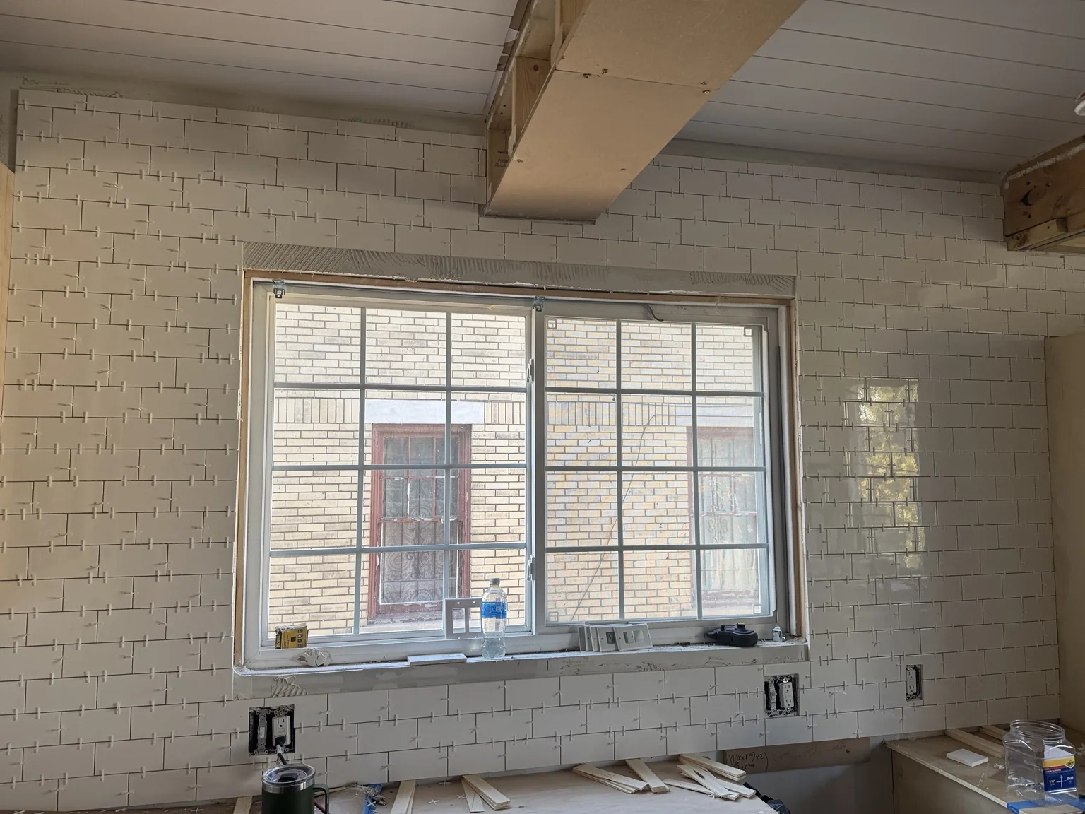 Subway tile installation