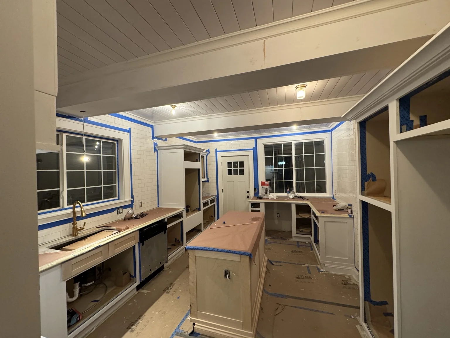 Kitchen cabinets and trim progress