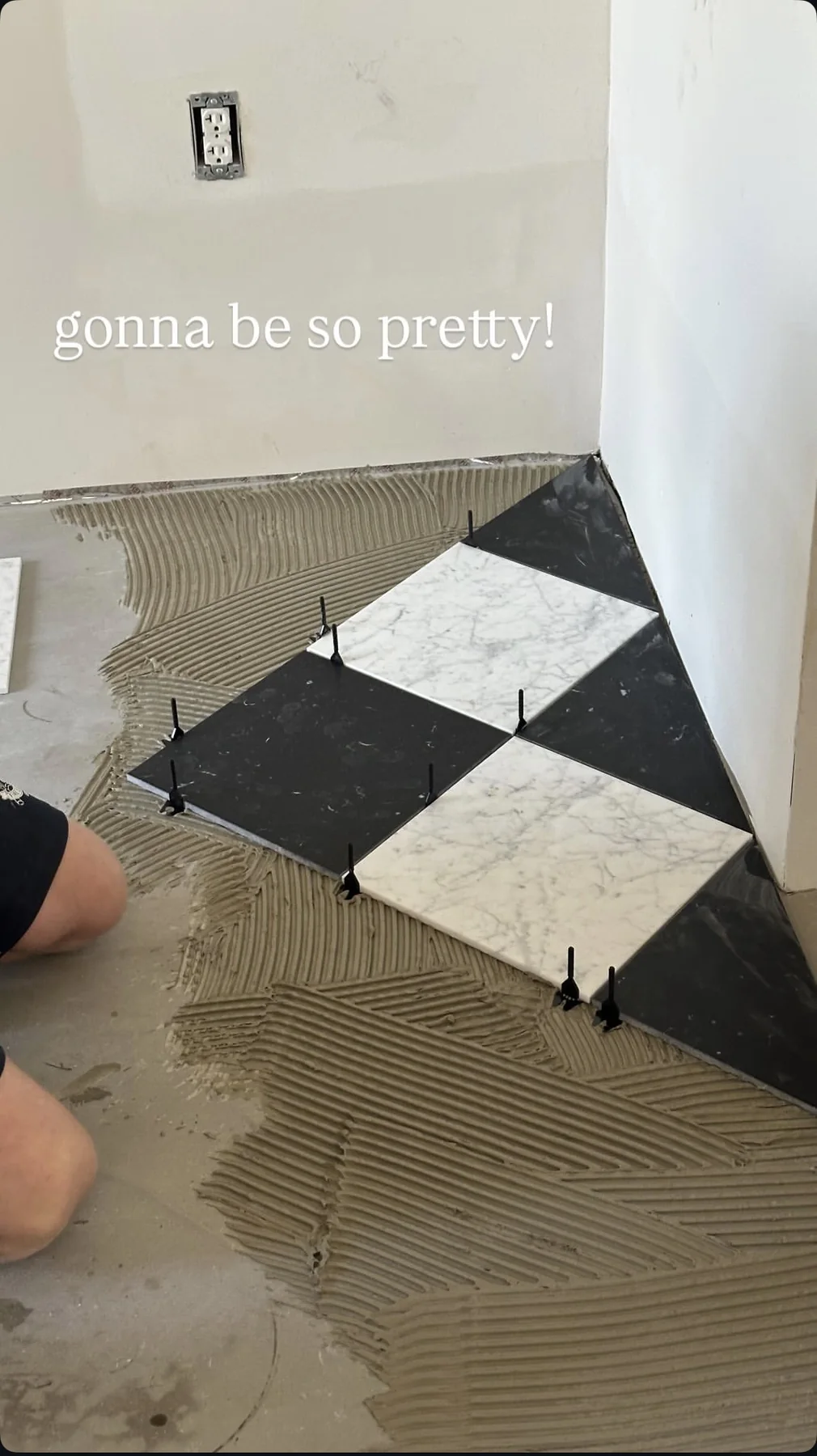 Checkerboard floor installation